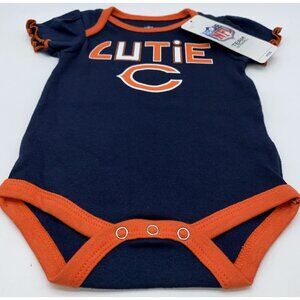 Chicago Bears NFL Football Team Infant Girls Cutie Bodysuit Outfit Navy 0-3 M